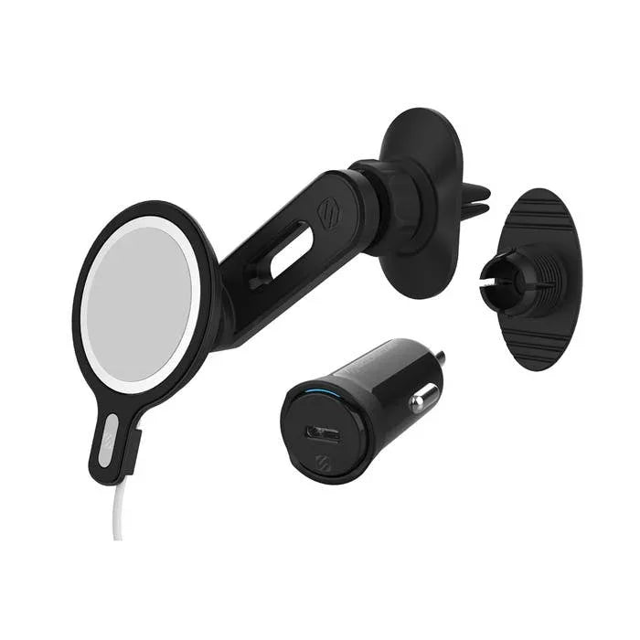 SCOSCHE Magic Mount for Magsafe 4-IN-1 (Vent- Dash- Swing) + 20W PD Car charger - Black - Tashqila SCOSCHE Magic Mount for Magsafe 4-IN-1 (Vent- Dash- Swing) + 20W PD Car charger - Black - Tashqila